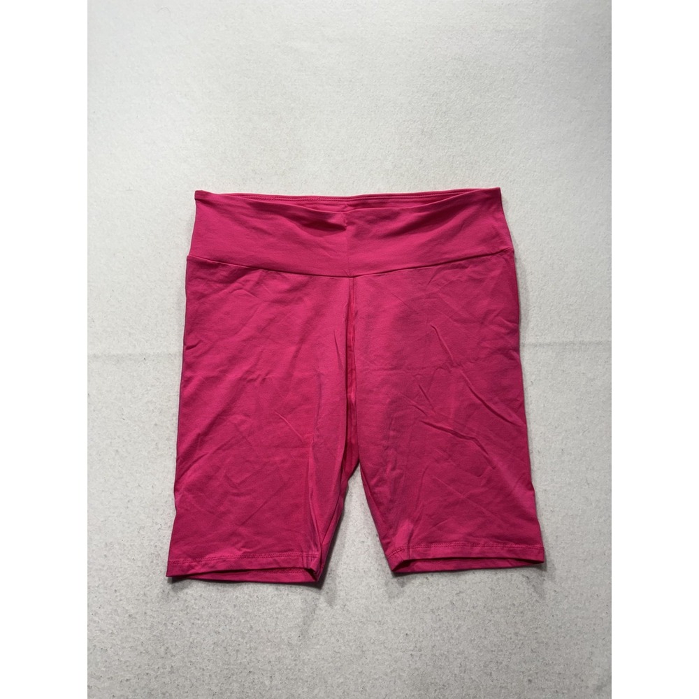 Ambiance Biker Shorts Womens 2X Pink High Rise 8in Inseam Stretch 72529XL